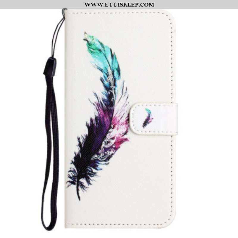 Etui Folio do Samsung Galaxy S23 5G z Łańcuch Pióro Z Smyczą